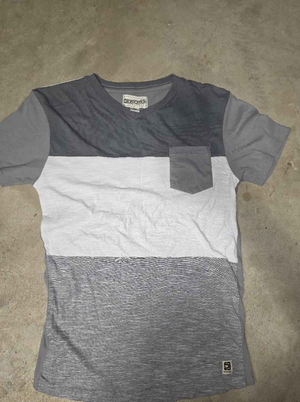 Kids Colorblock Short-Sleeve Pocket Tee - Gray & White